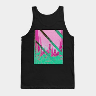 Cityscape through Window with Weathered Pink Sky Tank Top